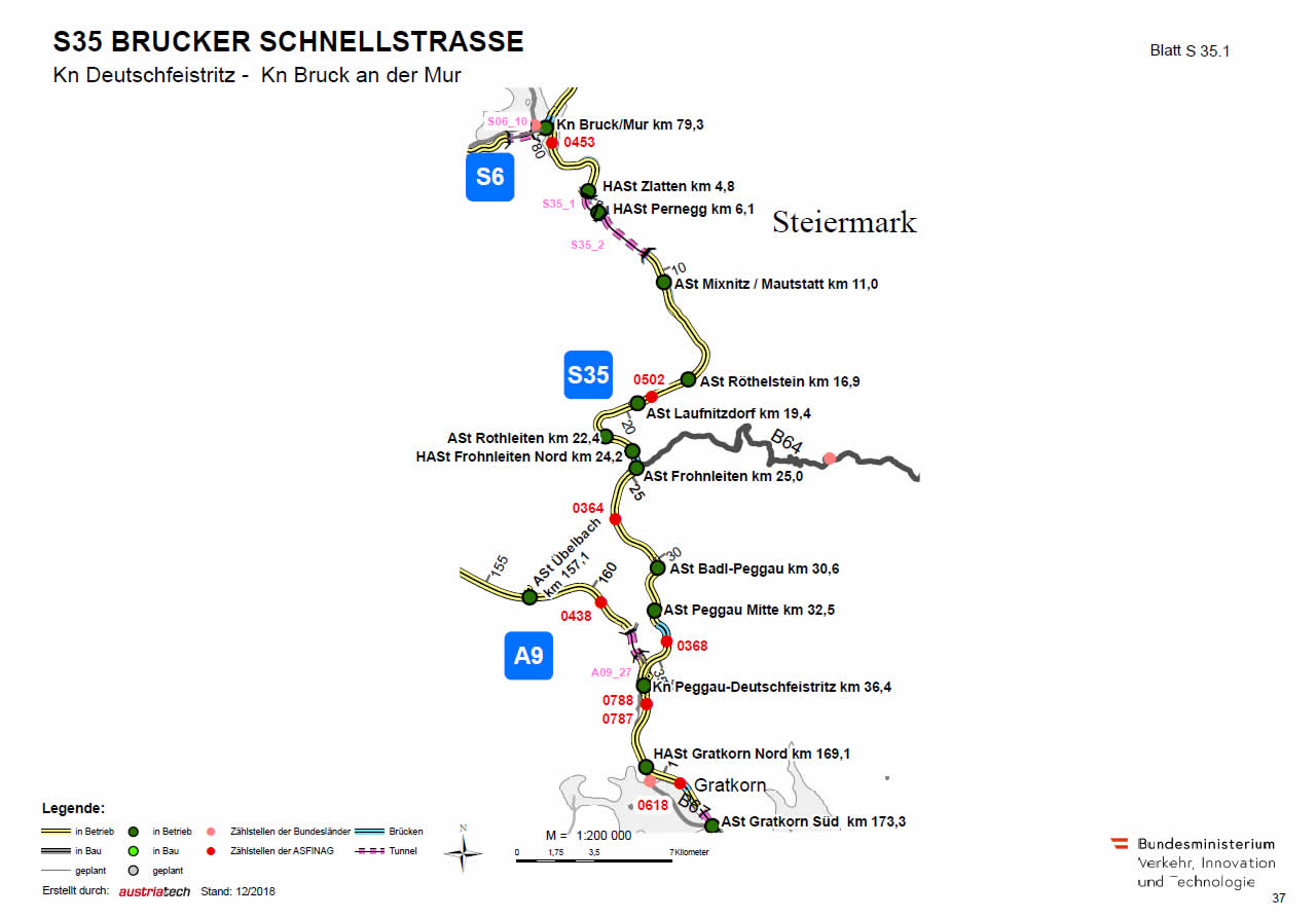 Brucker Schnellstraße von Bruck an der Mur nach Peggau