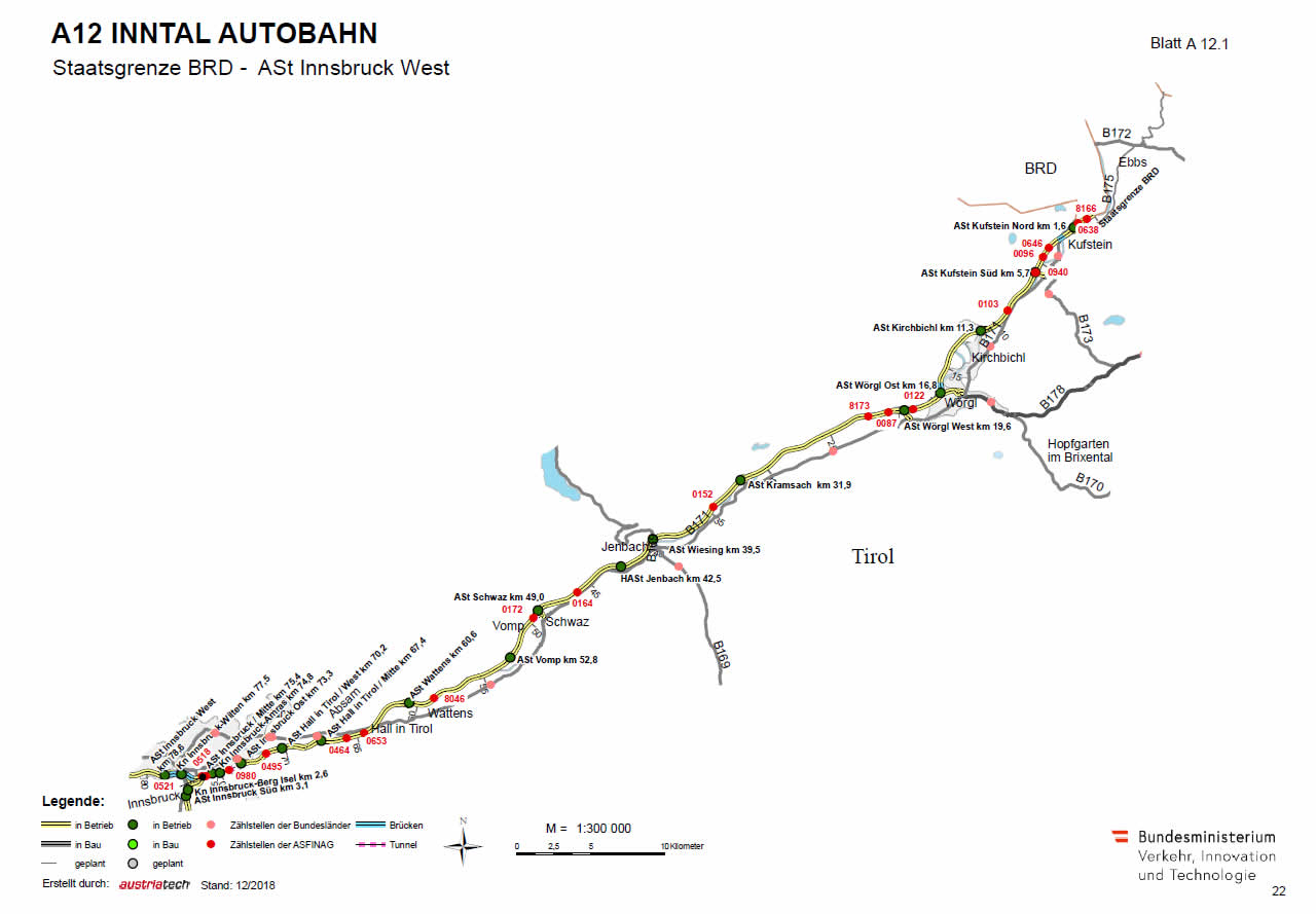 Inntal Autobahn von Deutschland bis Innsbruck