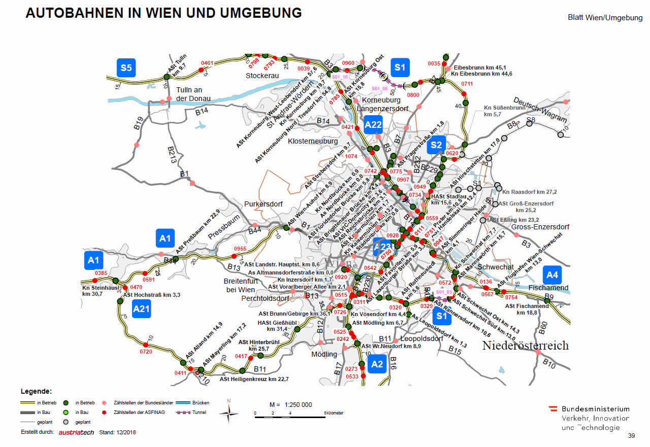 Marchfeld Schnellstraße geplante Strecke