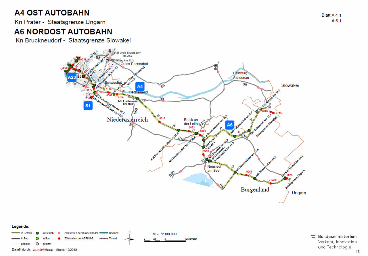 Ost Autobahn von Wien-Prater bis Ungarn