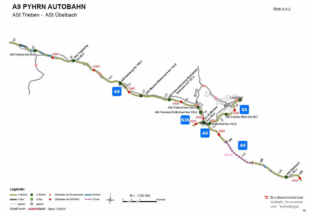 Pyhrn Autobahn von Trieben bis Übelbach