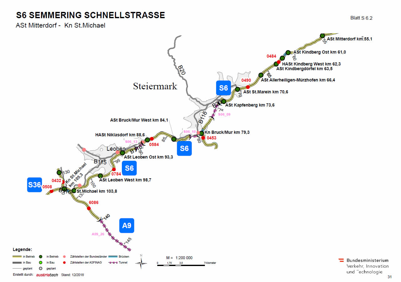 Semmering Schnellstraße von Mitterdorf bis Sankt Michael