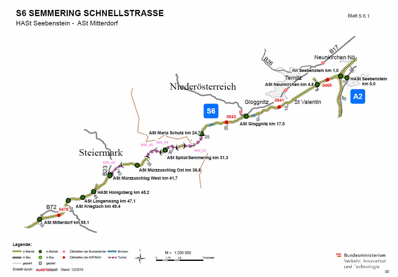 Semmering Schnellstraße von Seebenstein bis Mitterdorf