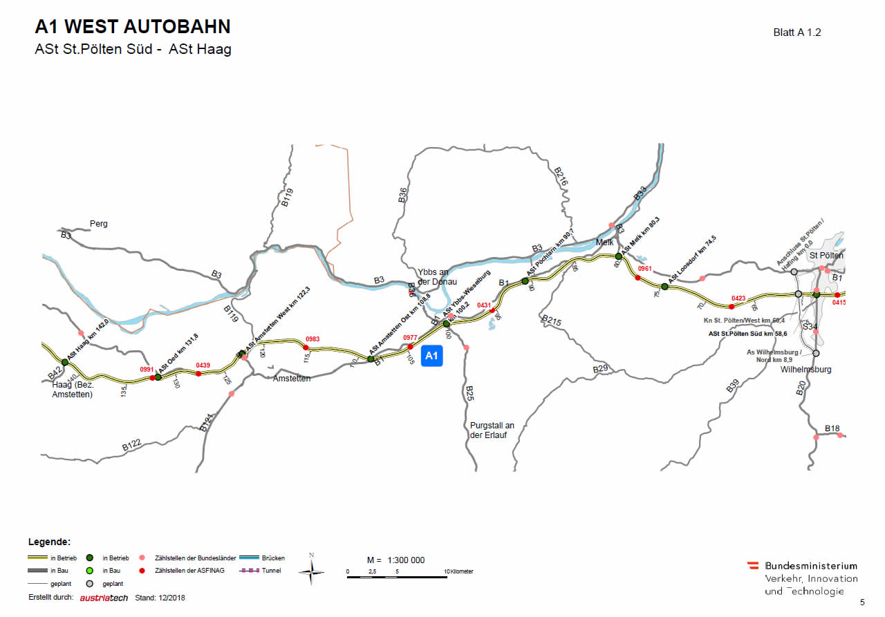 Westautobahn von Sankt Pölten bis Haag