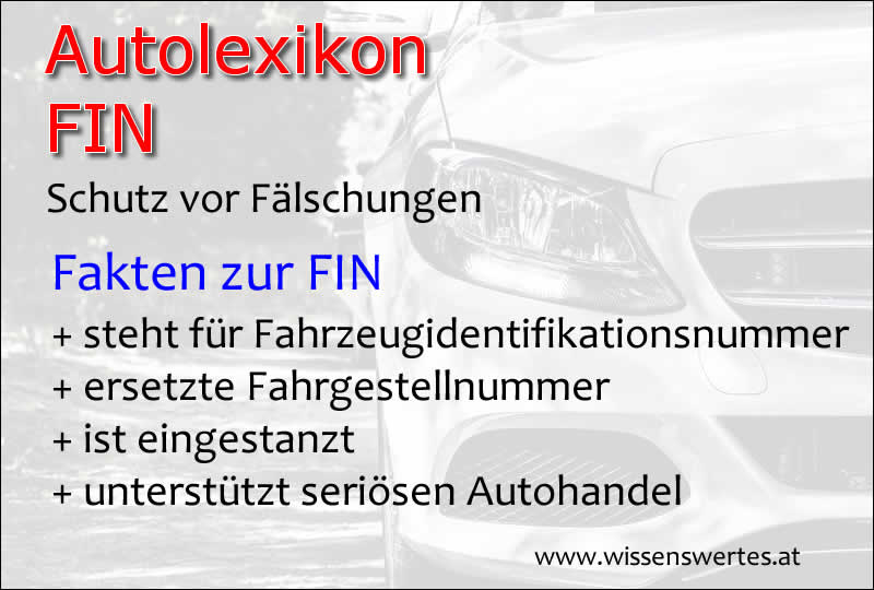 Funktion der Fahrzeugidentifikationsnummer (FIN)