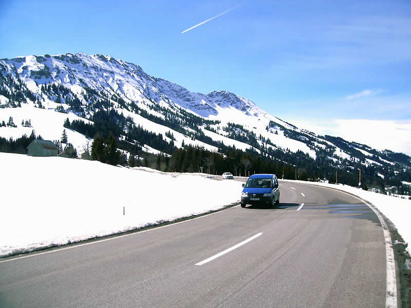 Bergstra&szlig;e Oberjoch im Norden Tirols