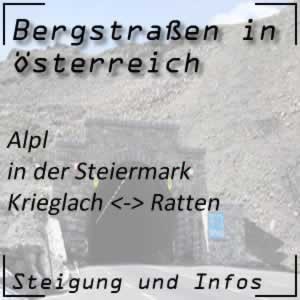 Bergstraße Alpl in der Steiermark