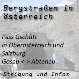 Bergstraße Pass Gschütt in Oberösterreich und Salzburg