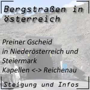 Bergstraße Preiner Gscheid in Niederösterreich und Steiermark