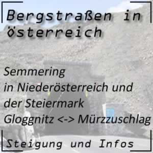 Bergstraße Semmering in Niederösterreich und Steiermark