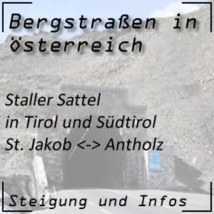 Bergstraße Staller Sattel in Tirol und Südtirol