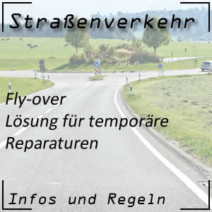 Fly-over bei Straßenreparaturen