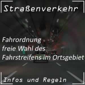 Fahrordnung freie Fahrstreifenwahl