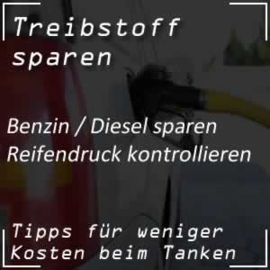 Treibstoff sparen optimaler Reifendruck