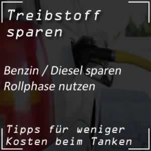 Benzin sparen durch Nutzen der Rollphasen