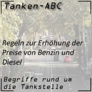 Benzinpreis Erhöhung an der Tankstelle