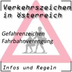 Verkehrszeichen Fahrbahnverengung