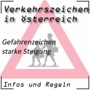 Verkehrszeichen starke Steigung