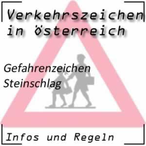 Verkehrszeichen Steinschlag