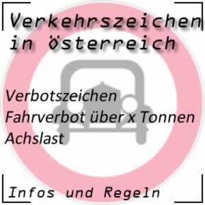 Verkehrszeichen Fahrverbot Achslast