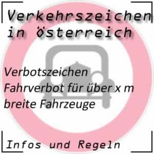 Verkehrszeichen Fahrverbot Fahrzeugbreite