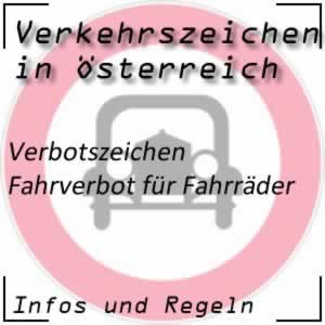 Verkehrszeichen Fahrverbot für Fahrräder