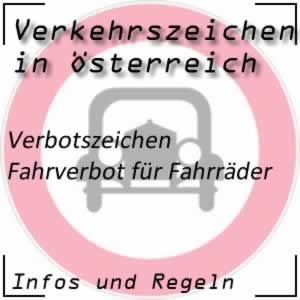 Verkehrszeichen Fahrverbot für Fahrräder