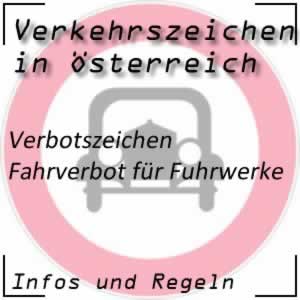 Verkehrszeichen Fahrverbot für Fuhrwerke