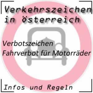 Verkehrszeichen Fahrverbot Motorrad