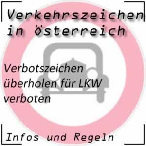 Verkehrszeichen Überholverbot für LKW