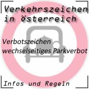 Verkehrszeichen Parken verboten an ungeraden oder geraden Tagen