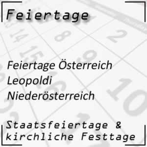 Feiertag Heiliger Leopold Leopoldi Niederösterreich