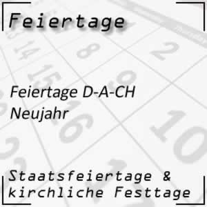 Feiertag Neujahr 1. Jänner