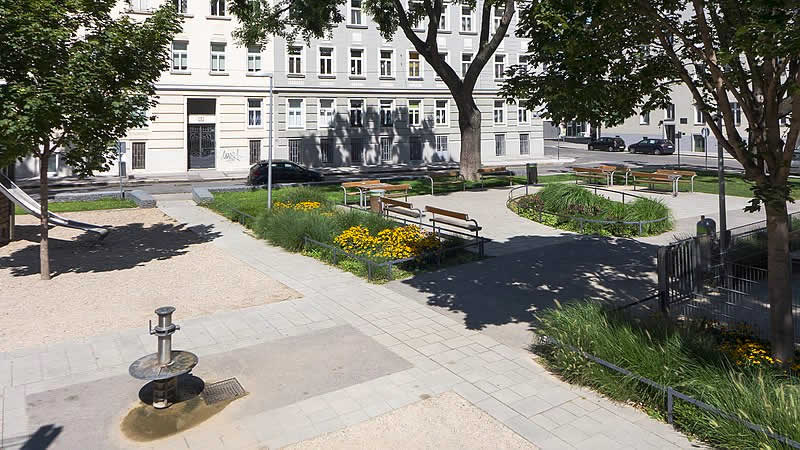 Joe-Zawinul-Park bei der Landstra&szlig;er Hauptstra&szlig;e Wien 3