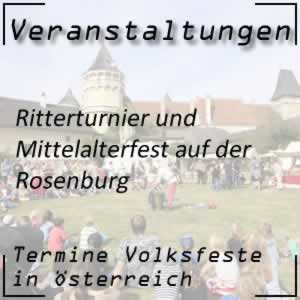 Volksfest Ritterturnier Rosenburg Mittelalterfest