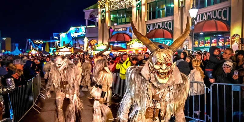 Krampuslauf am Wintermarkt im Prater