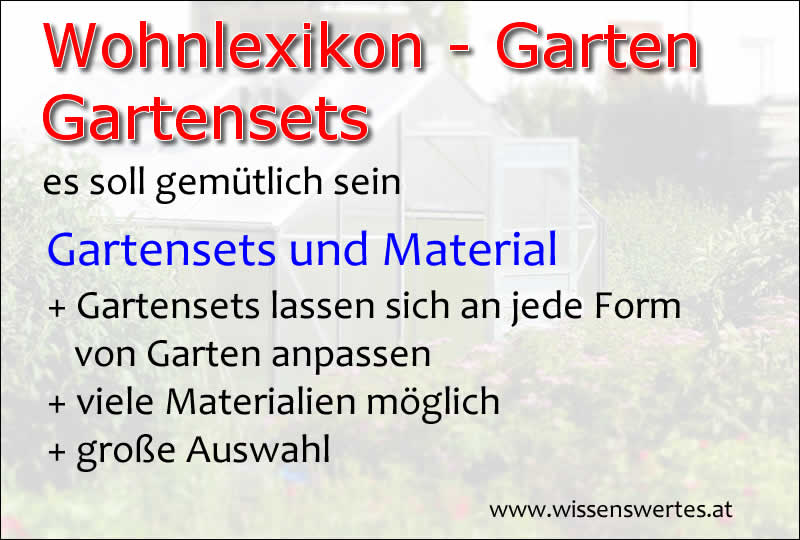 Wohlbefinden durch schöne Gartensets