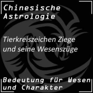 Chinesische Astrologie Tierkreiszeichen Ziege