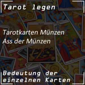 Tarotkarte Ass der Münzen