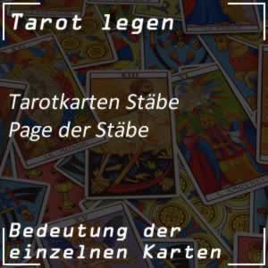 Tarotkarte Page der Stäbe