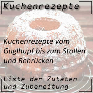 Kuchenrezepte für verschiedene Kuchen