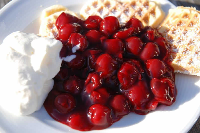 Obstwaffeln mit dem Waffeleisen