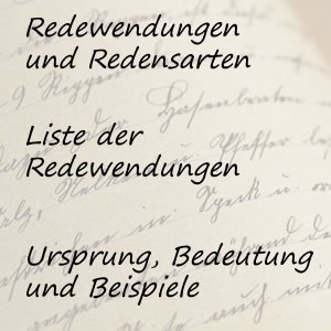 Liste Redewendungen