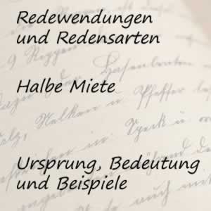 Redewendung halbe Miete