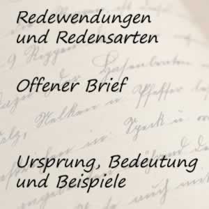 Redewendung offener Brief