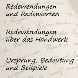 Redewendungen aus dem Handwerk