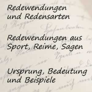 Redewendungen aus Sport oder Reime