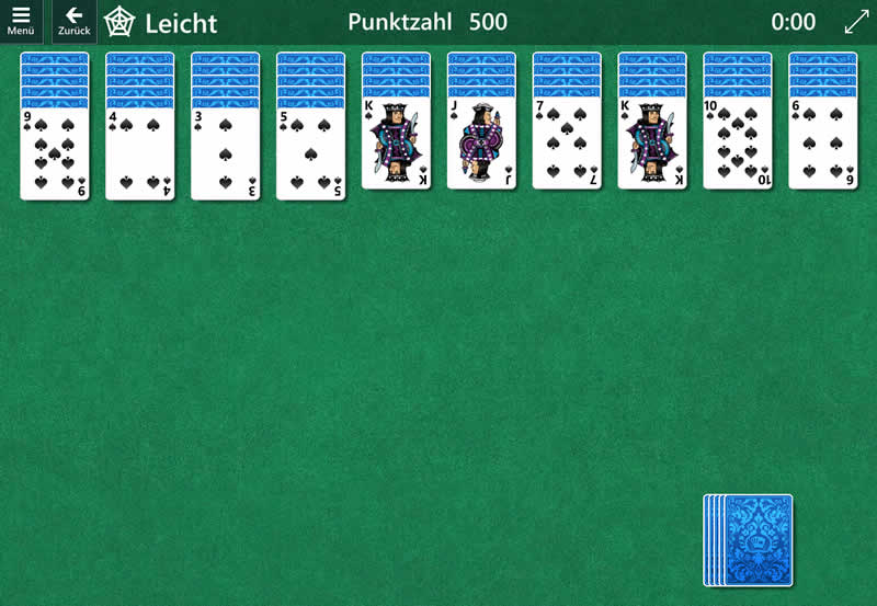 Kartenspiel Solitaire auf dem Computer