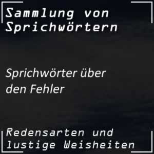 Sprichwörter über Fehler