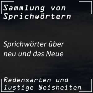 Sprichwörter über Neu oder Erneuerung